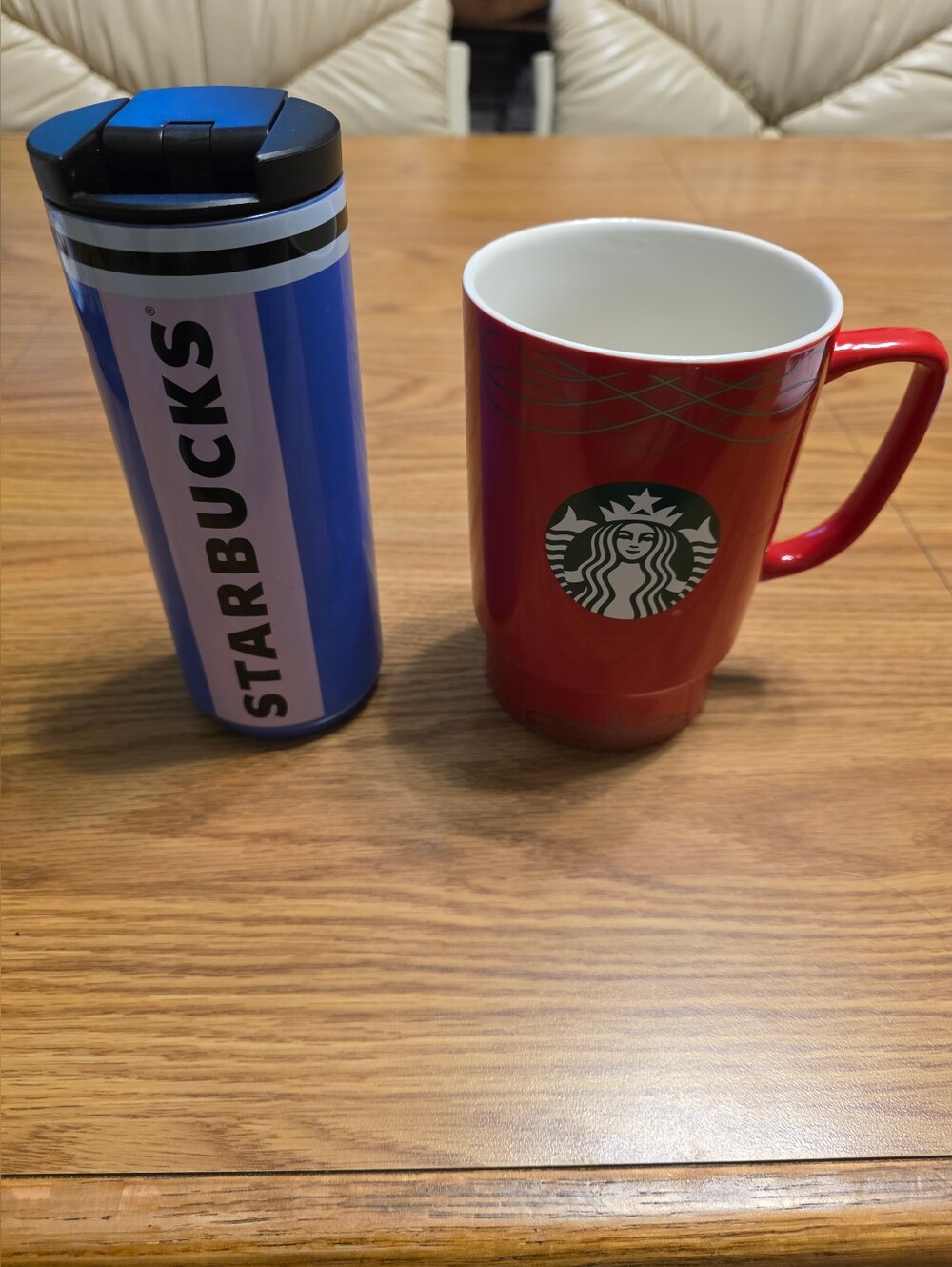 Starbucks Red Ceramic Mug & Purple And Pink Stainless  Tumbler